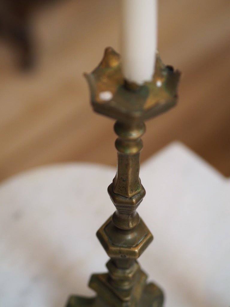 Heavy brass 20th century pair of candelabras - Natalia Willmott