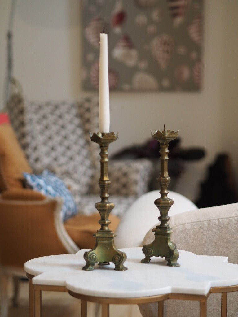 Heavy brass 20th century pair of candelabras - Natalia Willmott