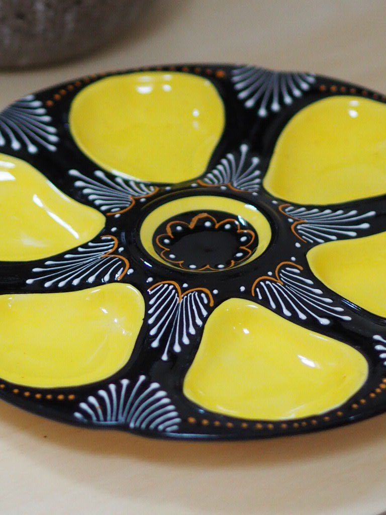 Henriot Quimper Oyster Plate – Hand - Painted Breton Faience in Sunshine Yellow - Natalia Willmott