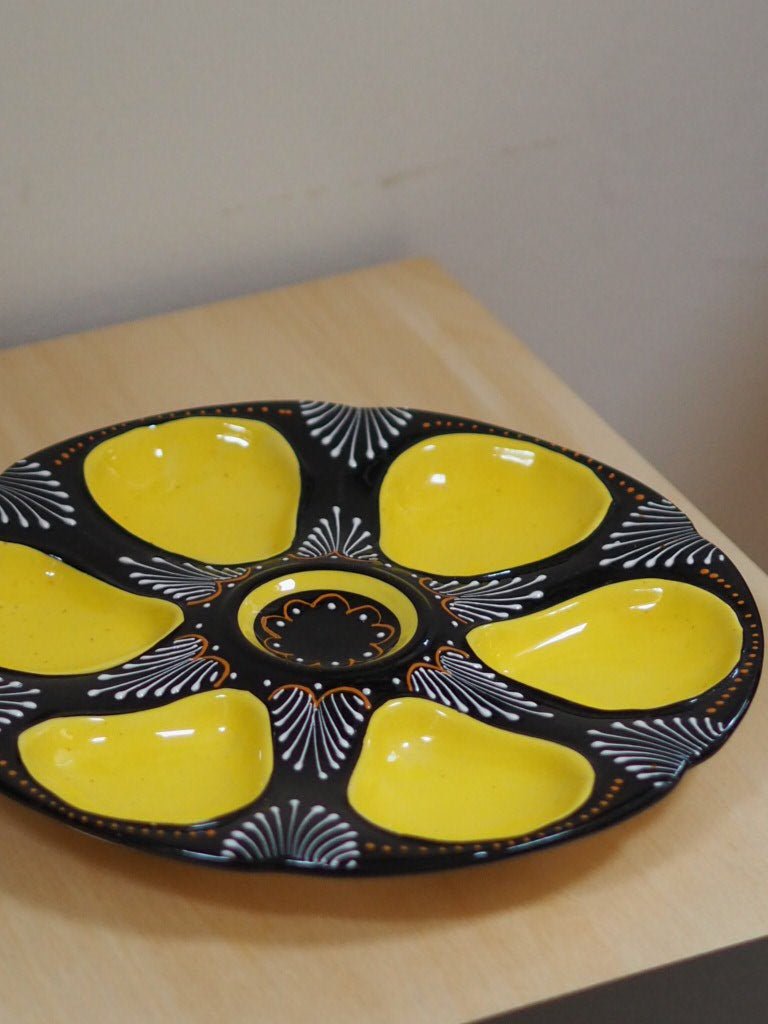 Henriot Quimper Oyster Plate – Hand - Painted Breton Faience in Sunshine Yellow - Natalia Willmott