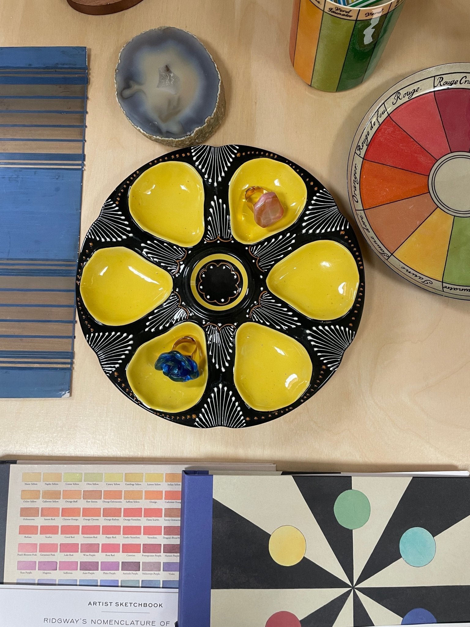 Henriot Quimper Oyster Plate – Hand - Painted Breton Faience in Sunshine Yellow - Natalia Willmott