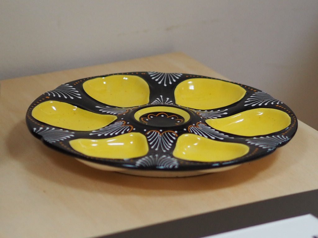 Henriot Quimper Oyster Plate – Hand - Painted Breton Faience in Sunshine Yellow - Natalia Willmott