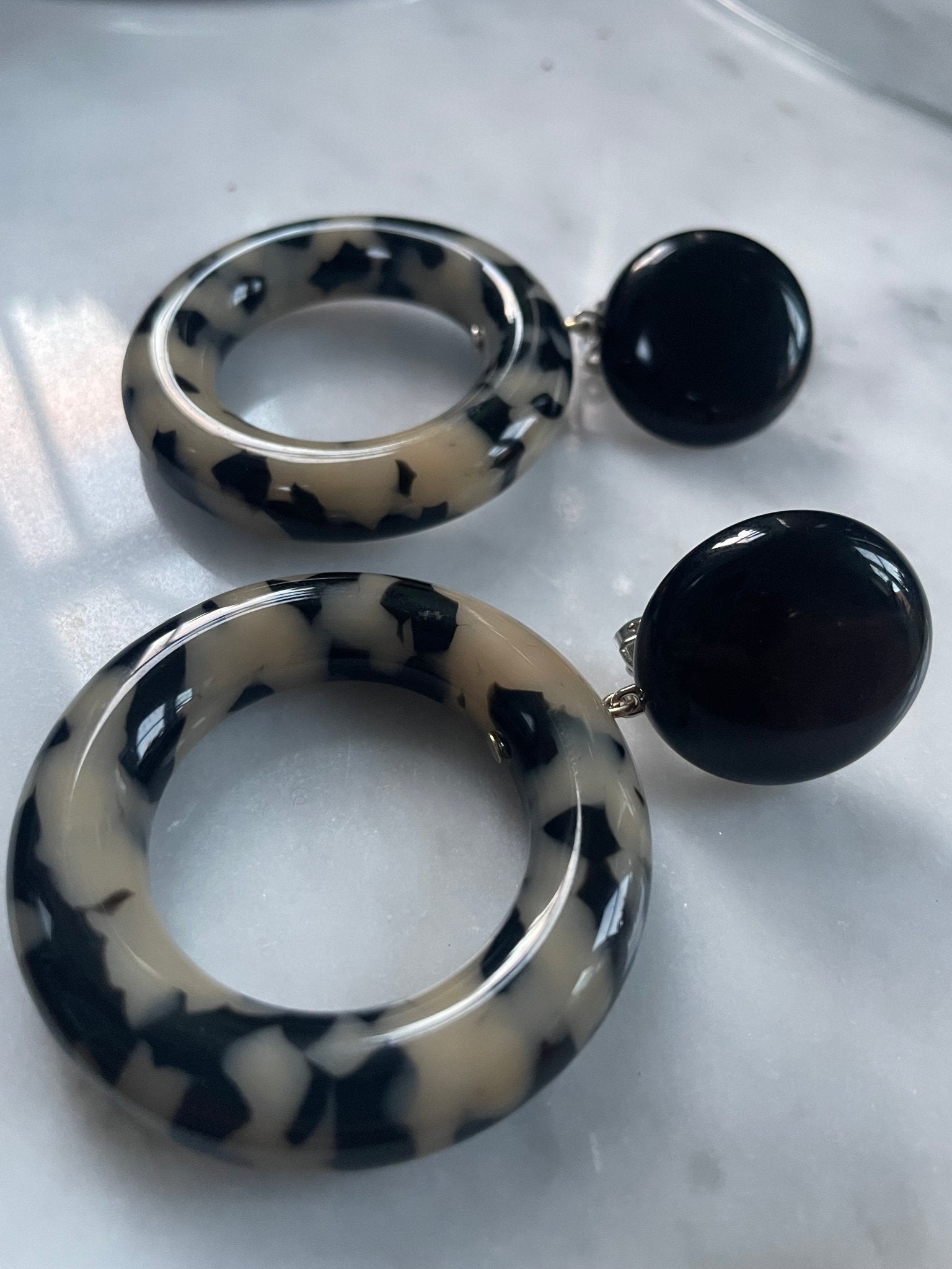 Hoop round clip on earrings Dalmatian - Natalia Willmott