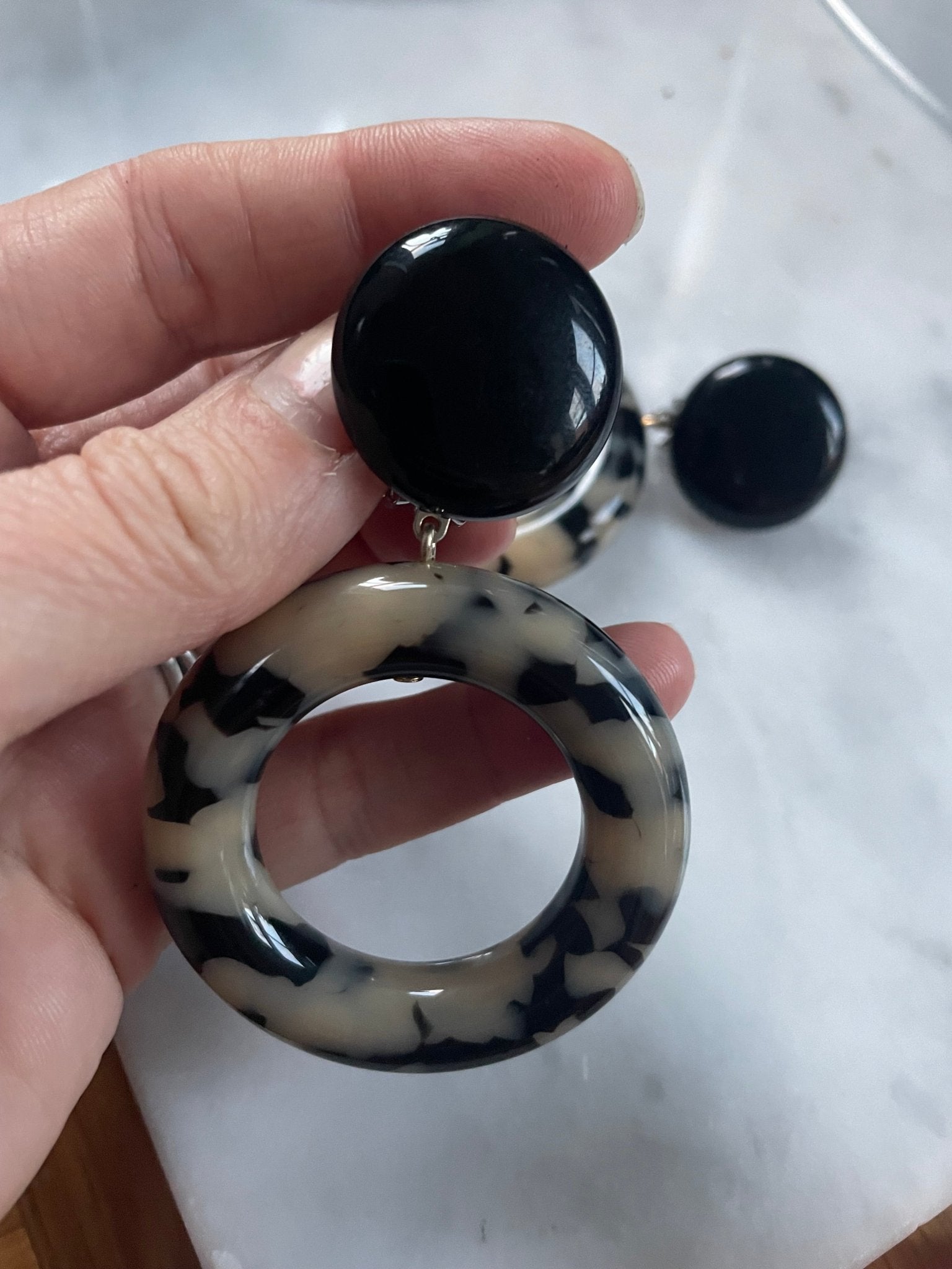 Hoop round clip on earrings Dalmatian - Natalia Willmott