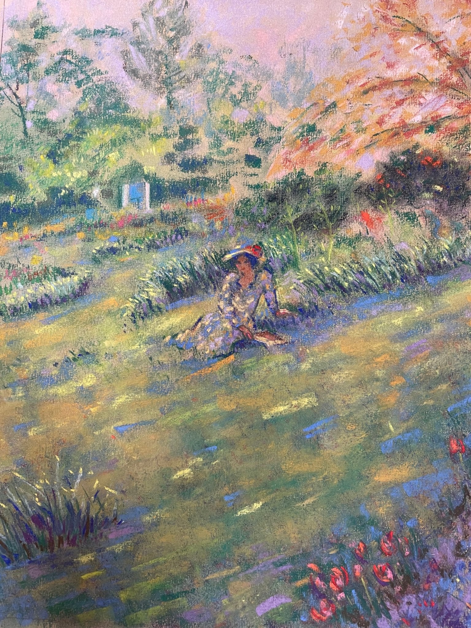Lady with the hat in the garden by Marie Hatfield - Natalia Willmott