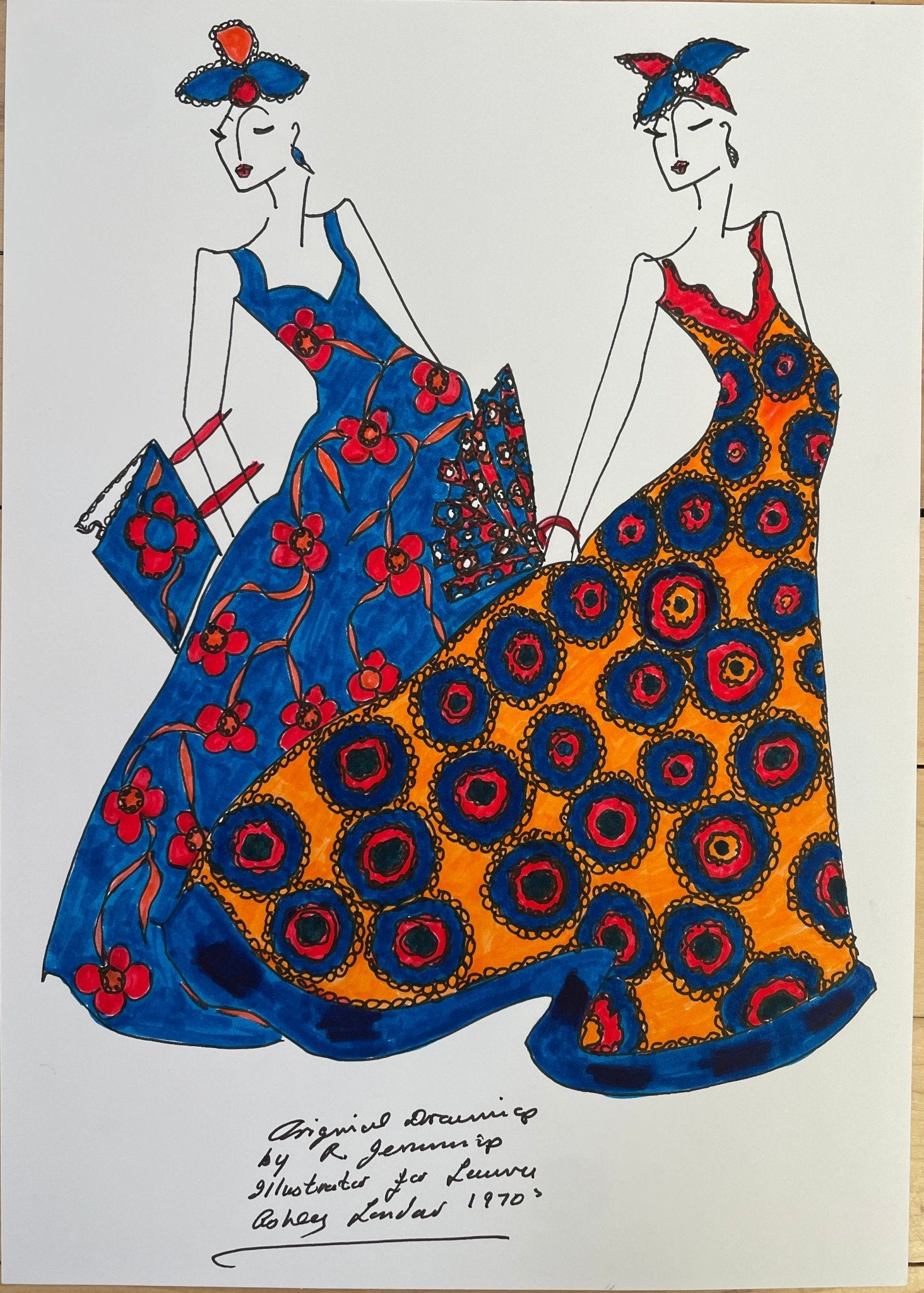 Laura Ashley vintage fashion drawings - Natalia Willmott