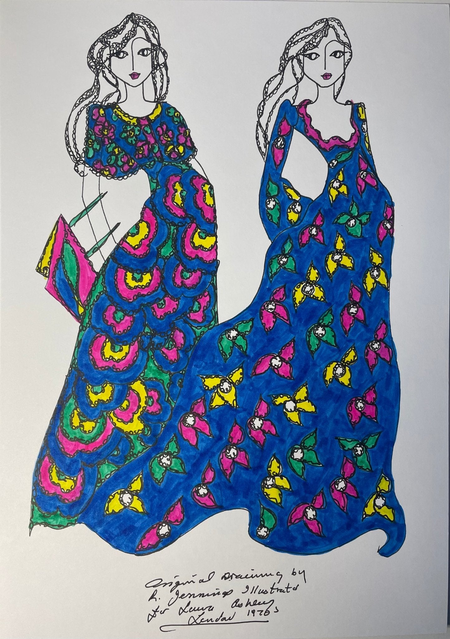 Laura Ashley vintage fashion drawings - Natalia Willmott