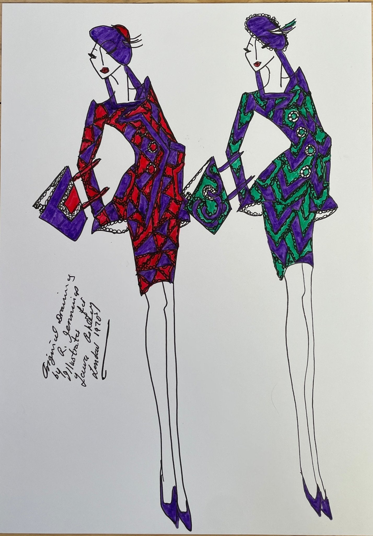 Laura Ashley vintage fashion drawings - Natalia Willmott