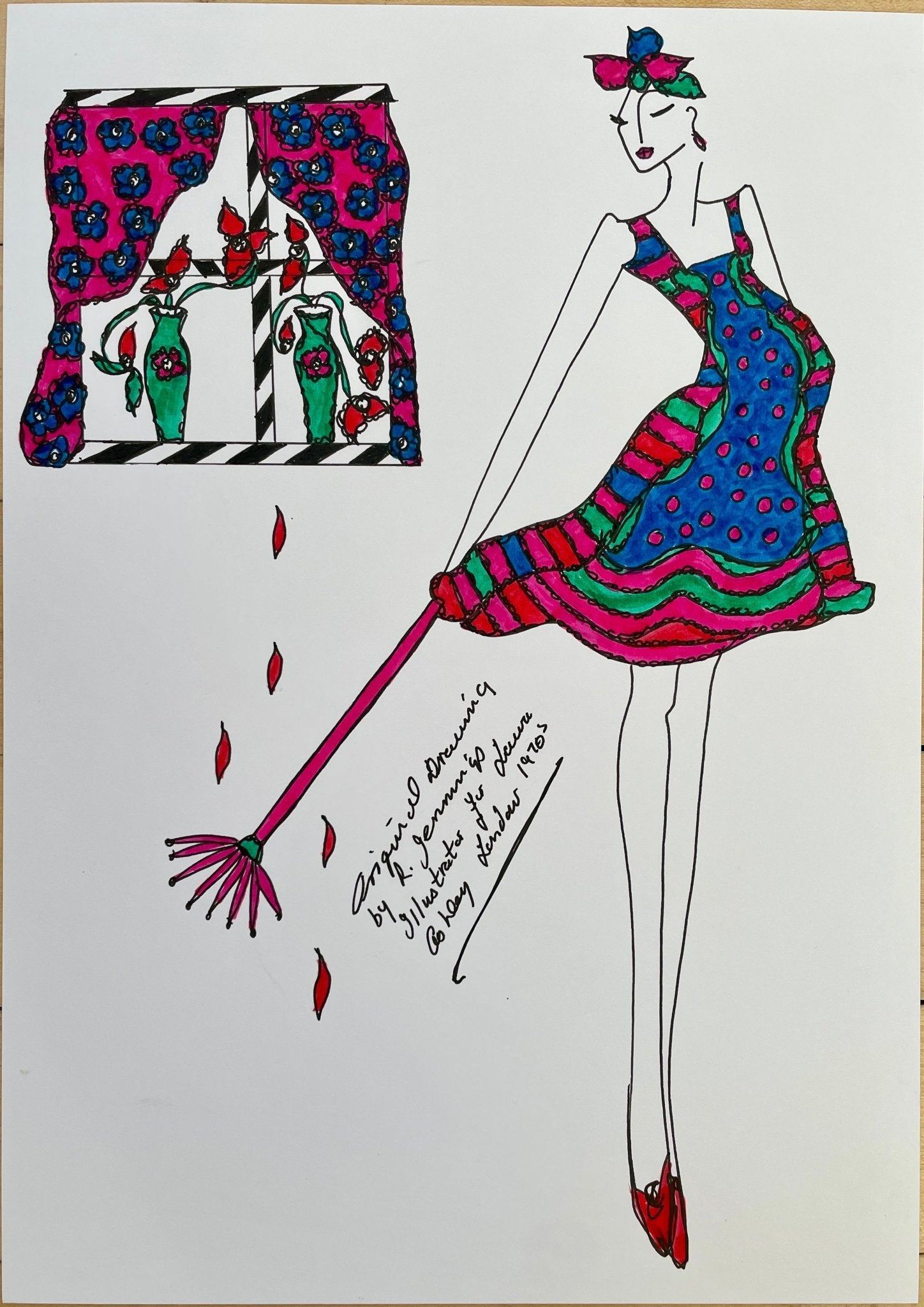 Laura Ashley vintage fashion drawings - Natalia Willmott