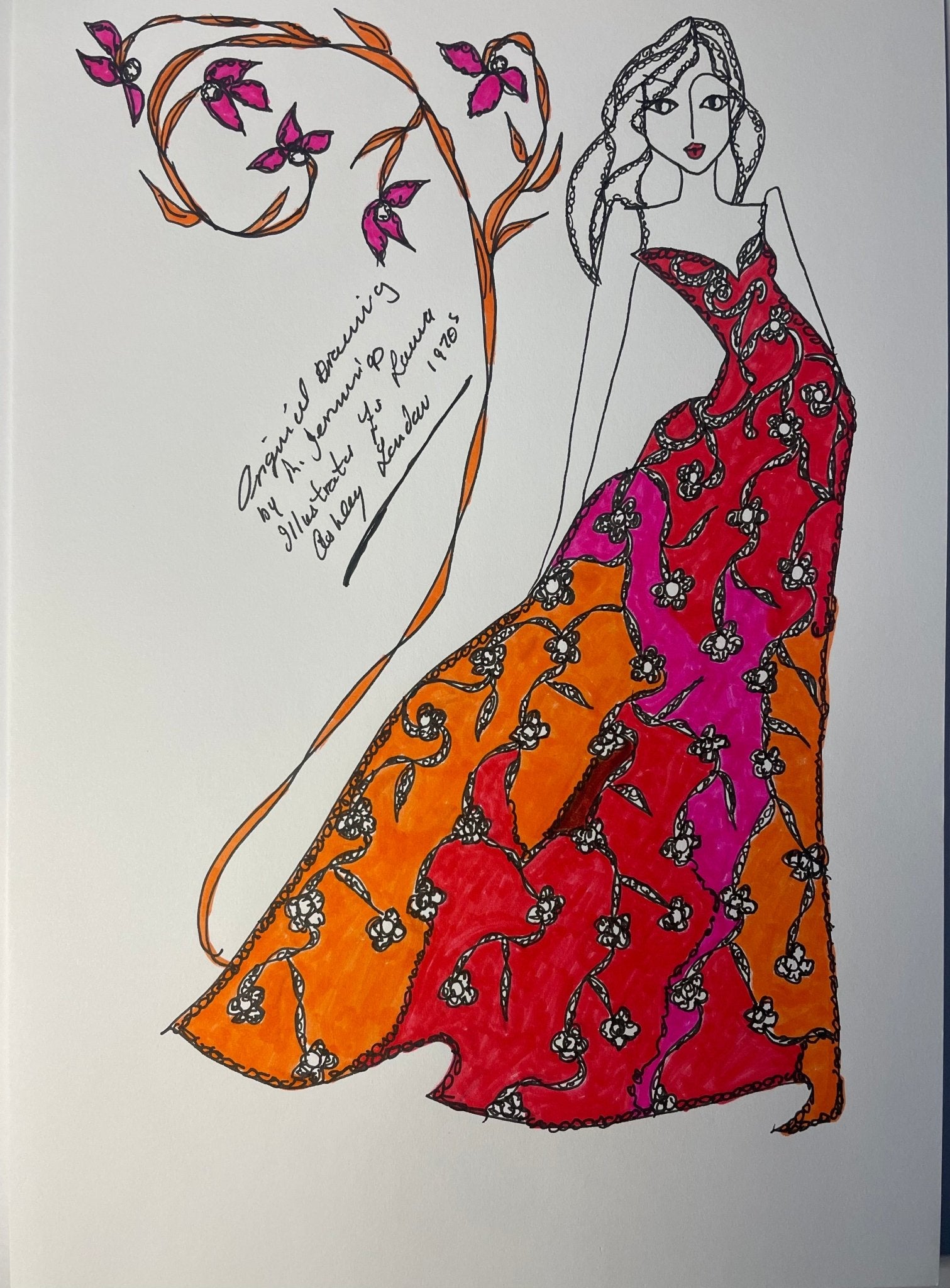 Laura Ashley vintage fashion drawings - Natalia Willmott