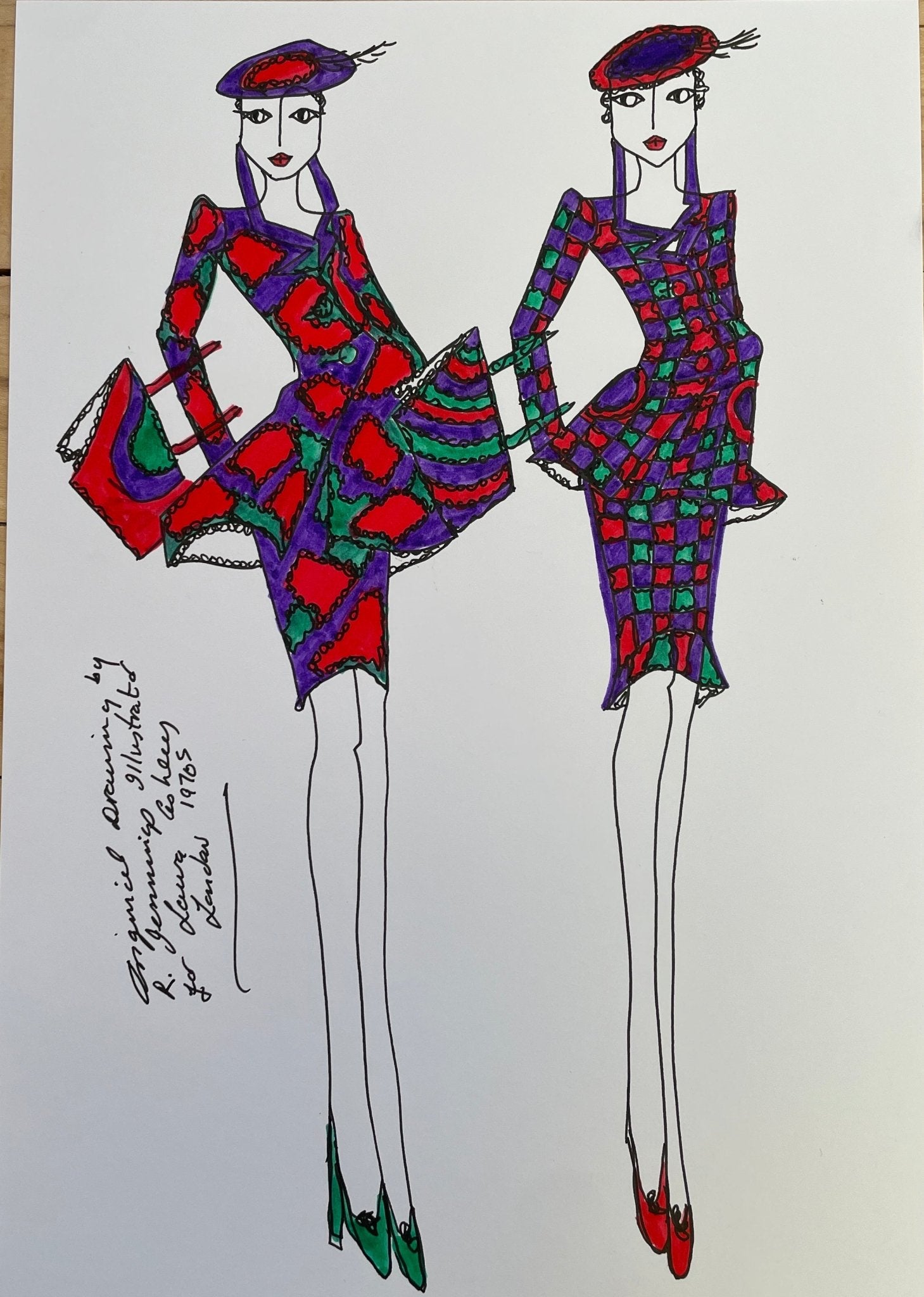 Laura Ashley vintage fashion drawings - Natalia Willmott