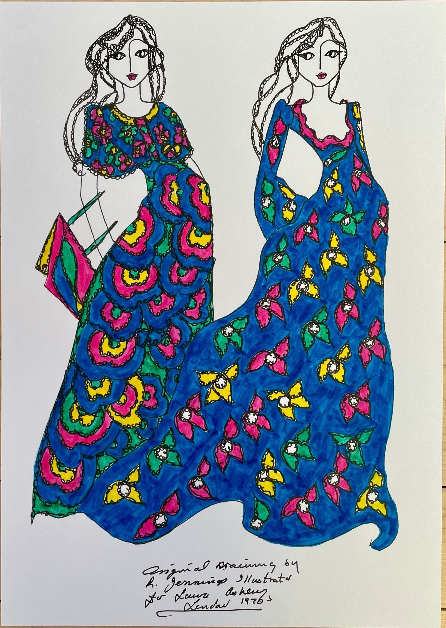 Laura Ashley vintage fashion drawings - Natalia Willmott