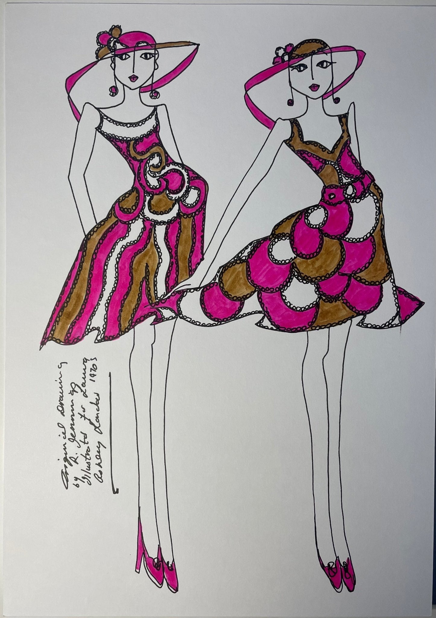 Laura Ashley vintage fashion drawings - Natalia Willmott