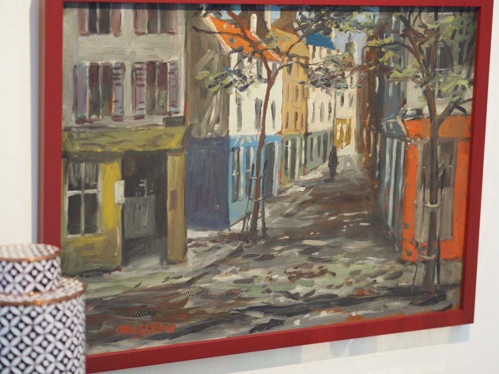 Lonely figure in a street by McLeod vintage oil painting - Natalia Willmott