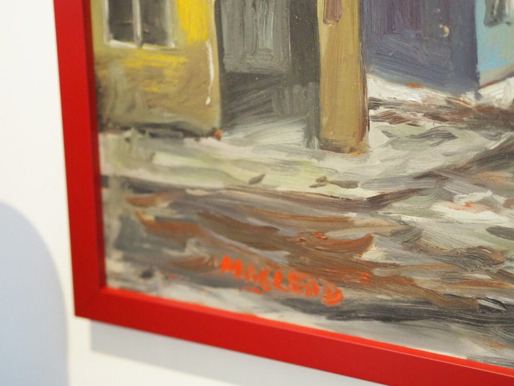 Lonely figure in a street by McLeod vintage oil painting - Natalia Willmott