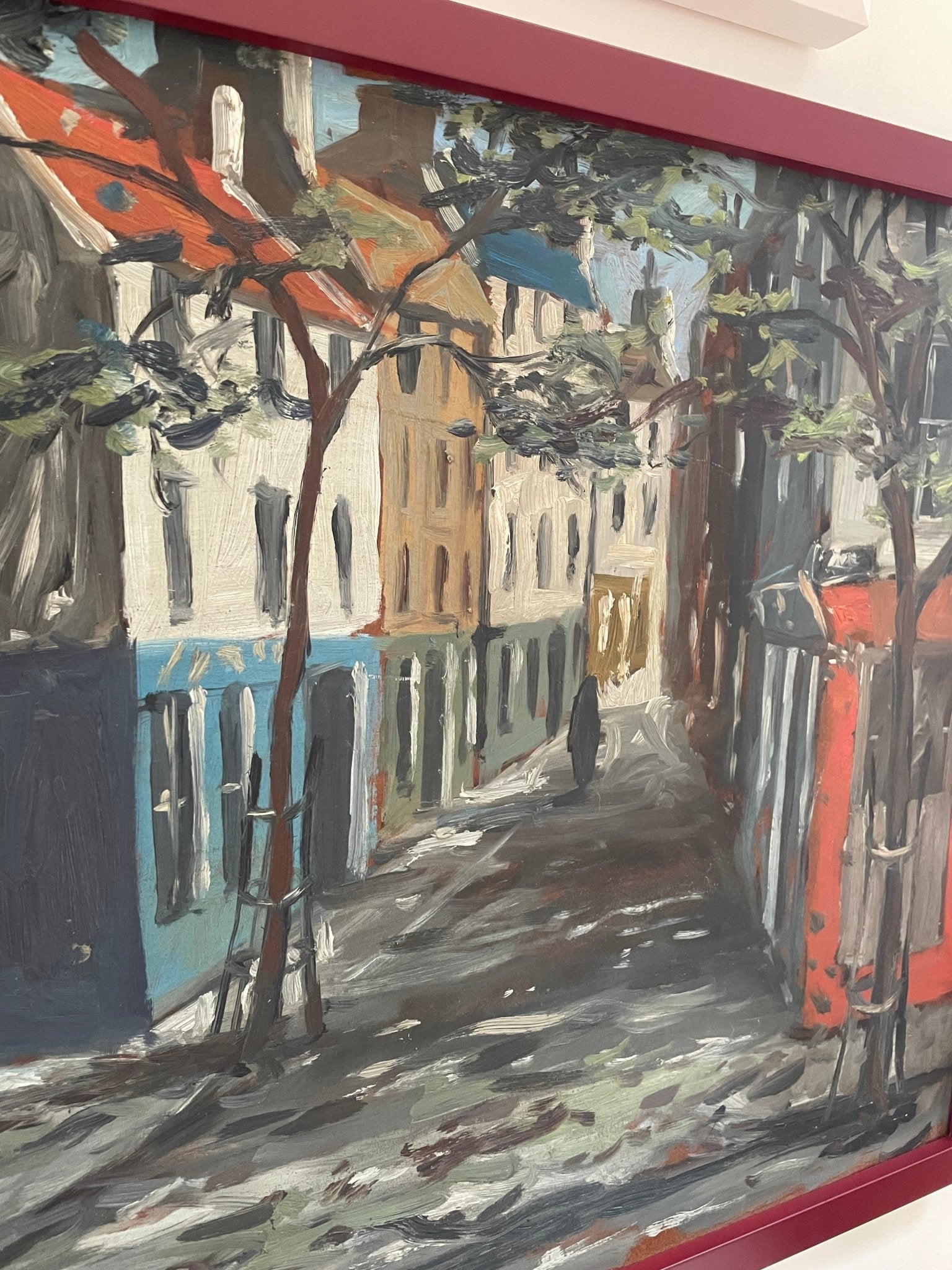 Lonely figure in a street by McLeod vintage oil painting - Natalia Willmott