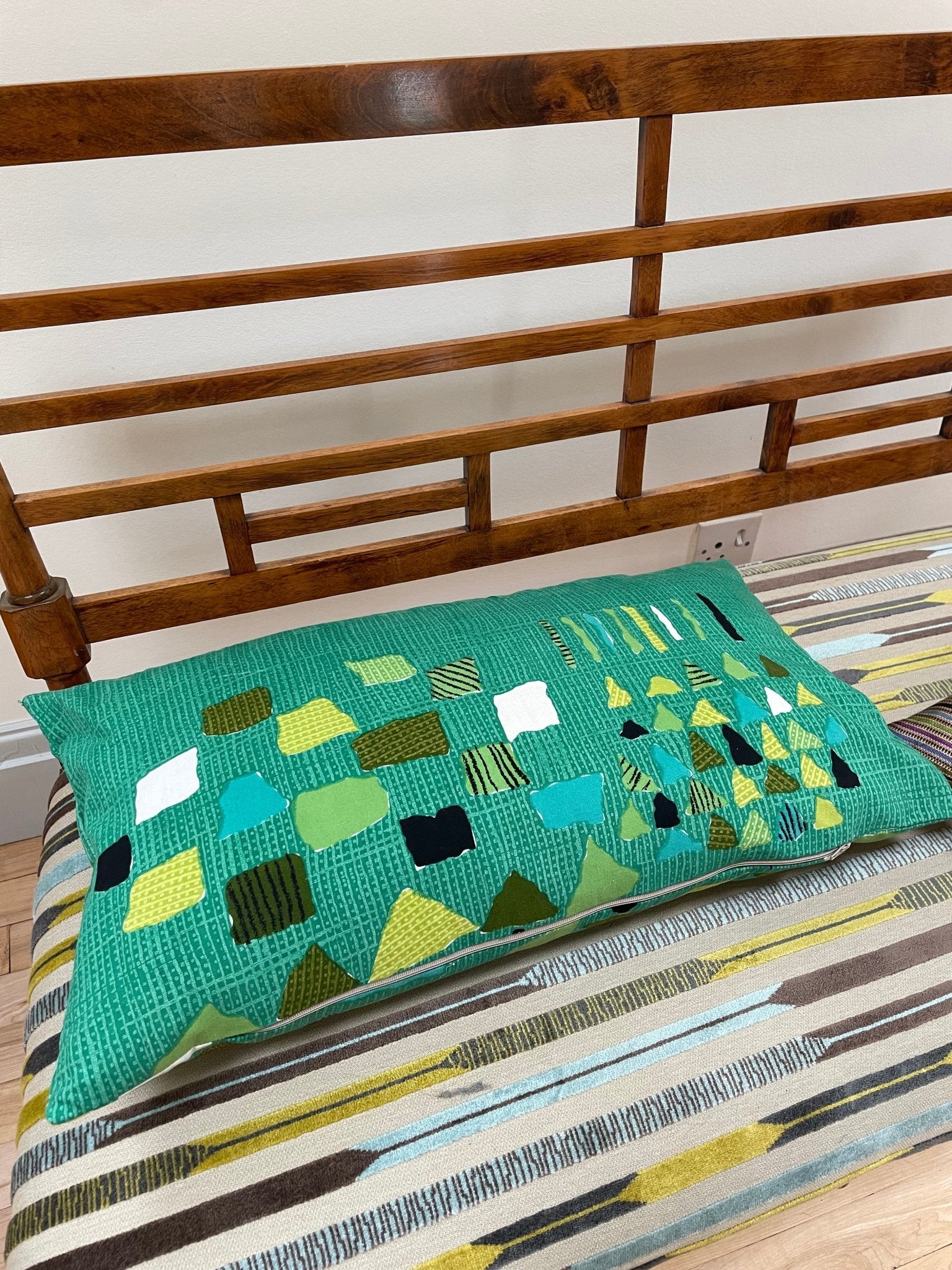 "Louviers" Green French fifties cushion - Natalia Willmott