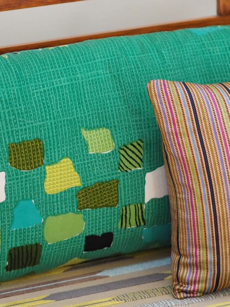 "Louviers" Green French fifties cushion - Natalia Willmott