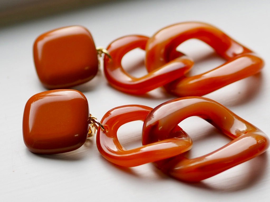 Maillon caramel clip on earrings - Natalia Willmott