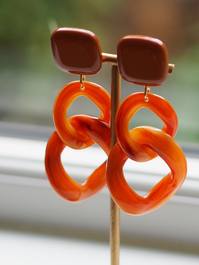 Maillon caramel clip on earrings - Natalia Willmott