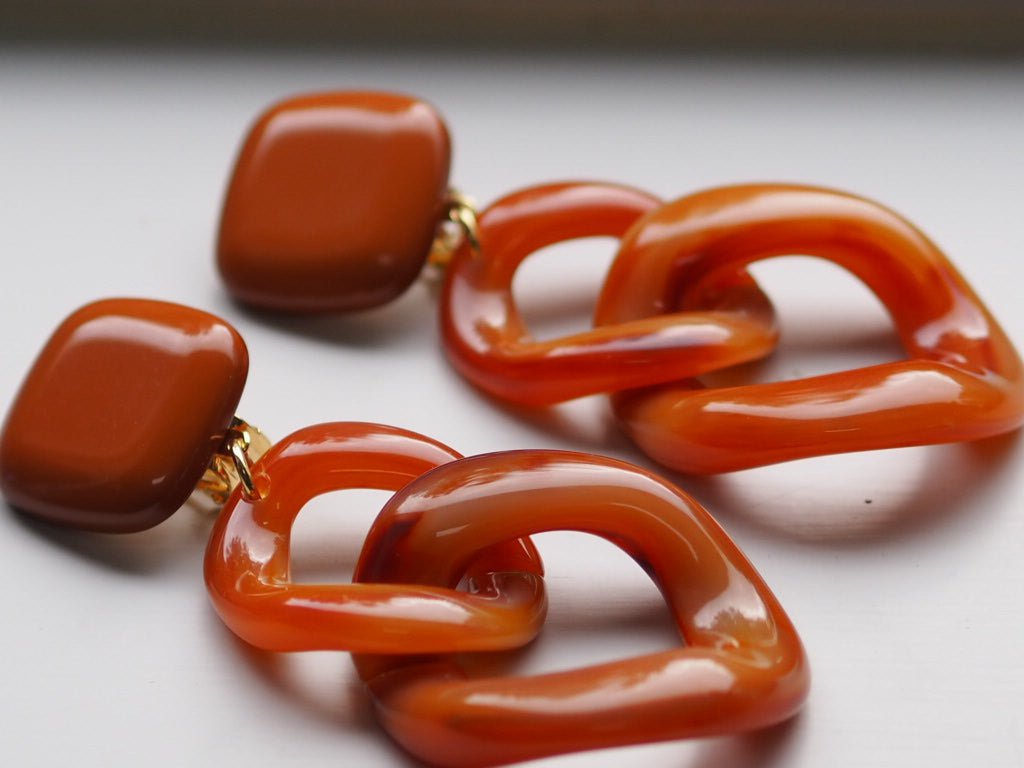 Maillon caramel clip on earrings - Natalia Willmott