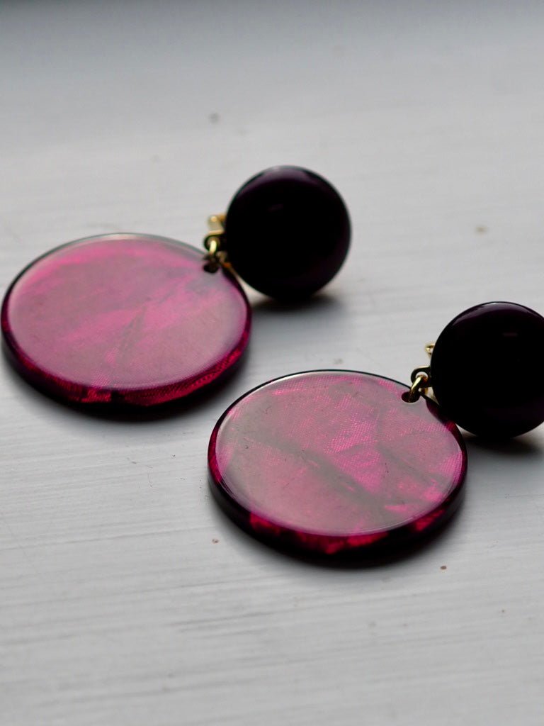 mini glitter wine round clip on earrings - Natalia Willmott