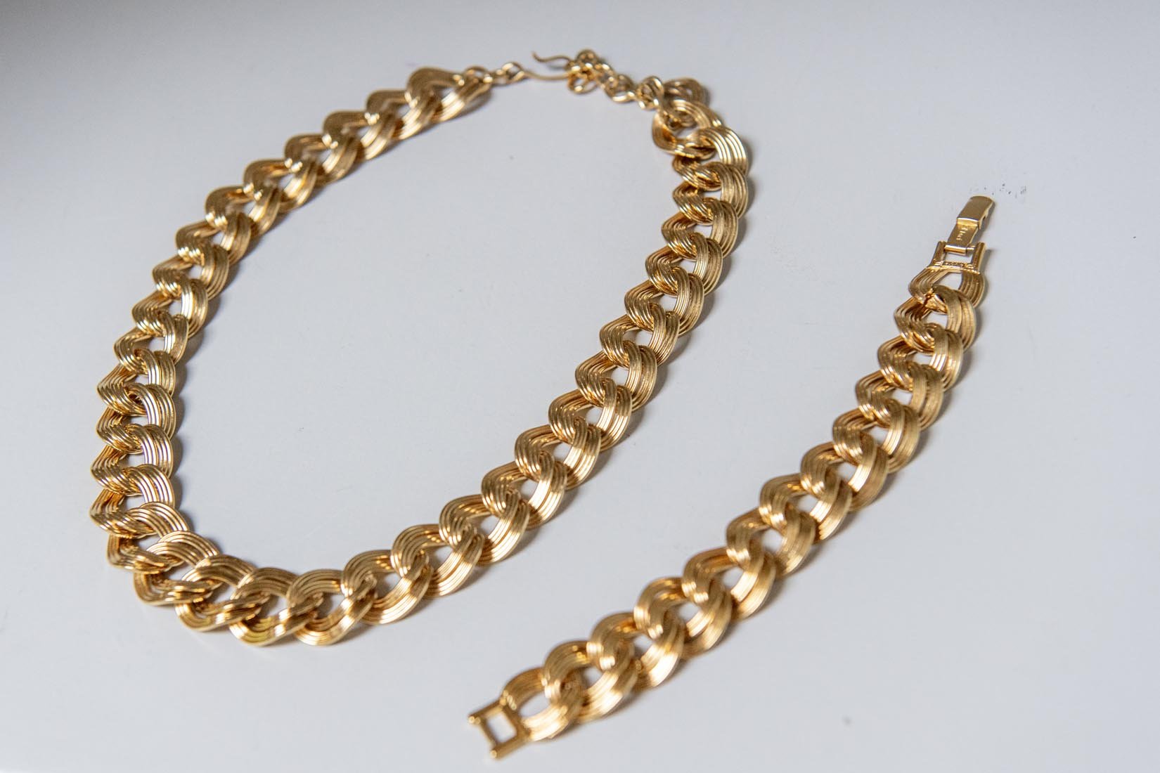 Monet vintage chunky double chain bracelet and necklace set - Natalia Willmott