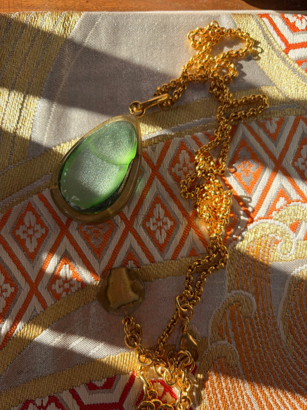 Necklace "fedora" multi green by Dominique Denaive - Natalia Willmott
