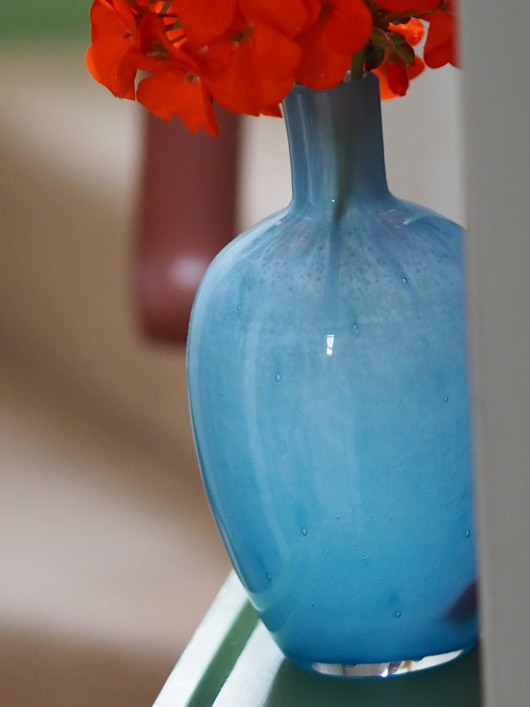 Opaline Gorgeous Art deco blue vase Delvaux - Natalia Willmott