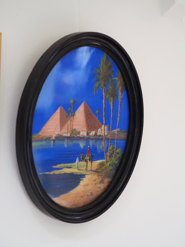 Orientalist travel watercolours in oval frame - Natalia Willmott