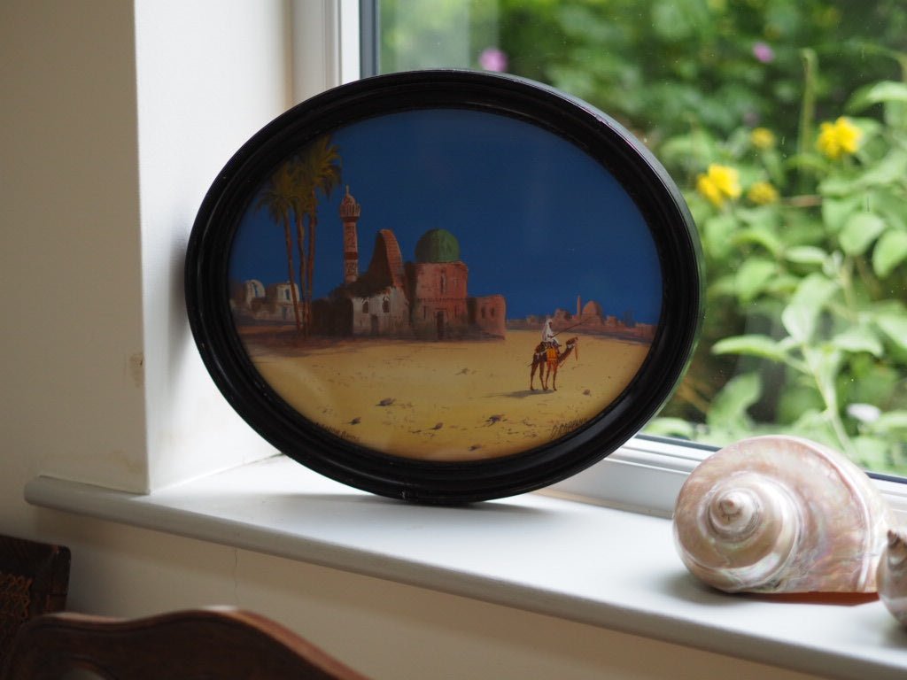 Orientalist travel watercolours in oval frame - Natalia Willmott