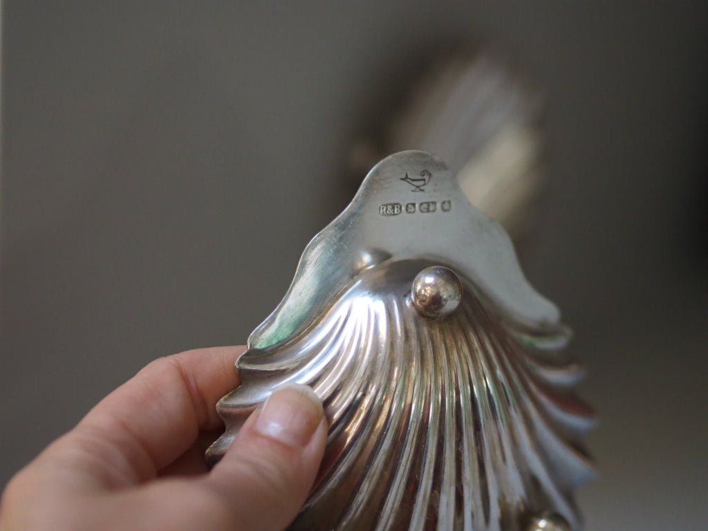 Pair of antique silver plate scallop butter dishes - Natalia Willmott