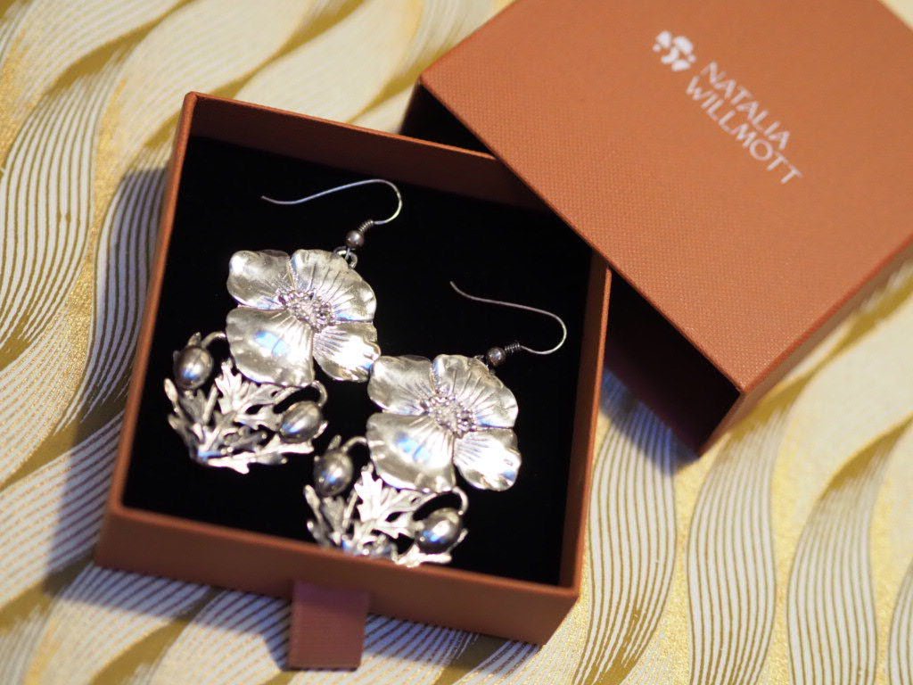 Poppies silver plated pewter earrings by MASJ - Natalia Willmott