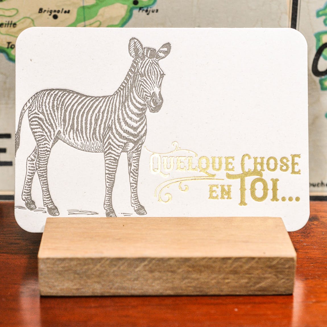 "Quelque chose en toi" luxury letterpress card - Natalia Willmott