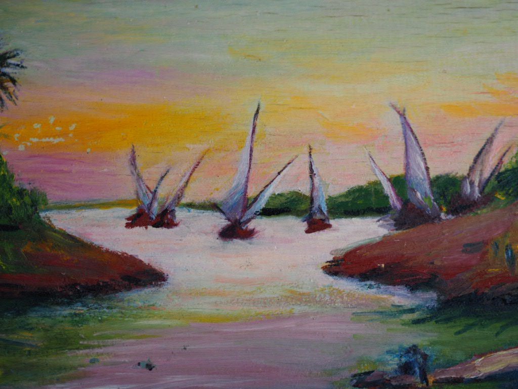 Rectangle oil painting Feluccas - Natalia Willmott
