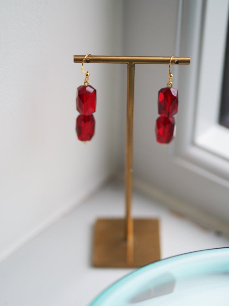 Red glass earrings - Natalia Willmott