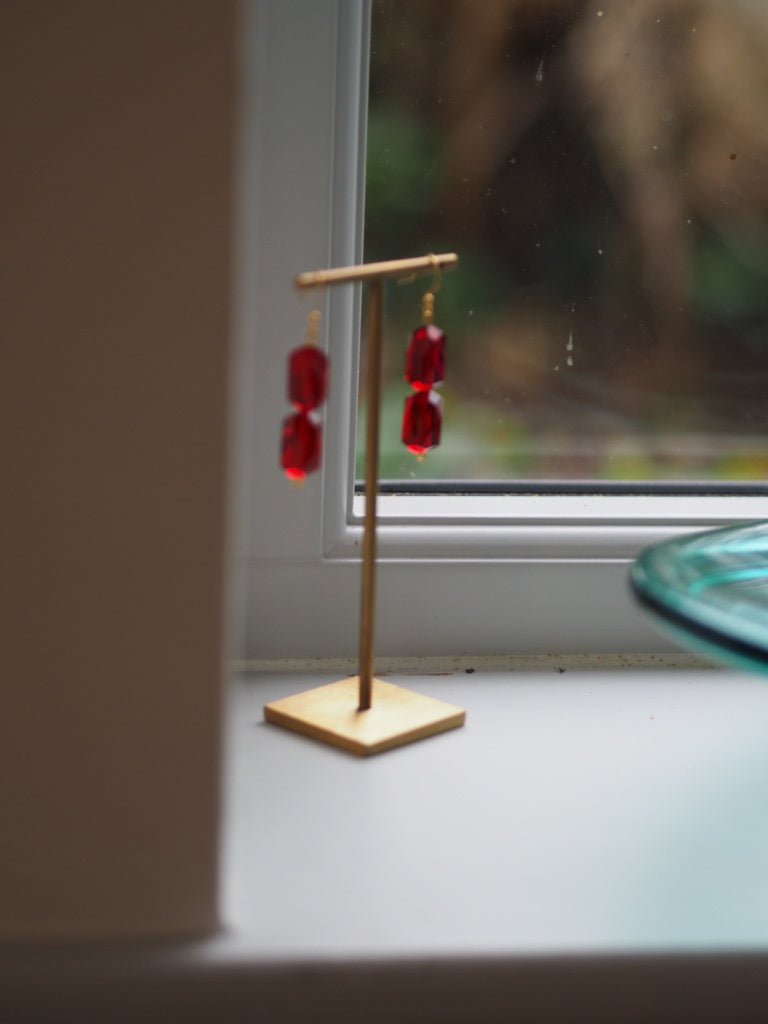 Red glass earrings - Natalia Willmott