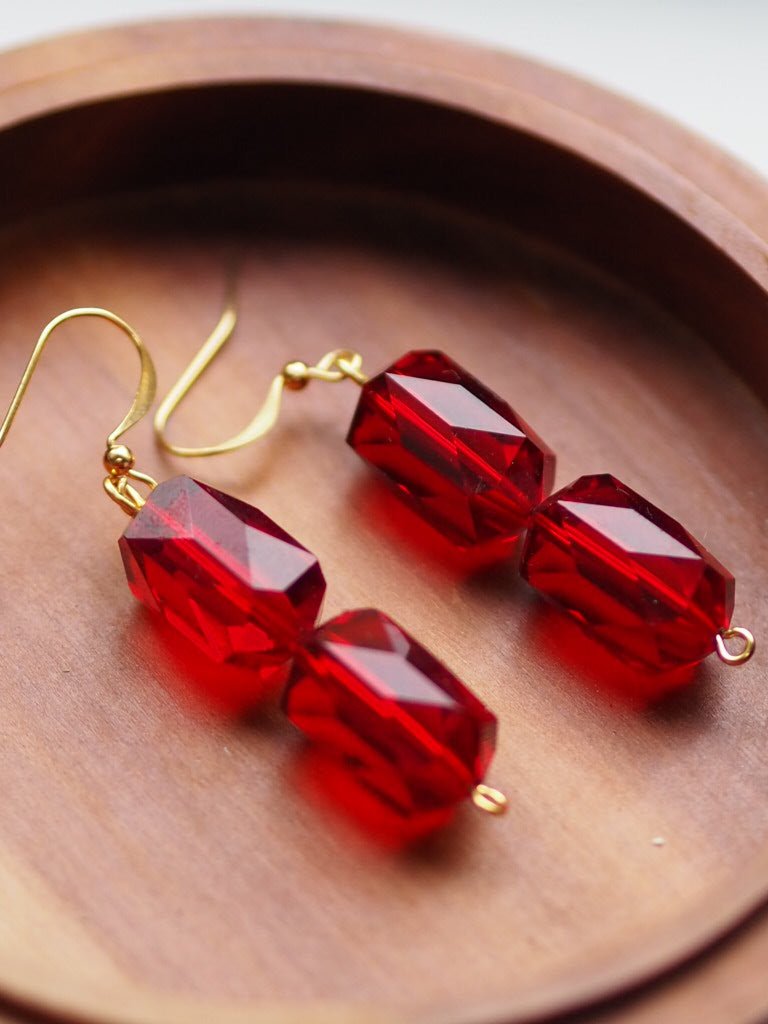 Red glass earrings - Natalia Willmott