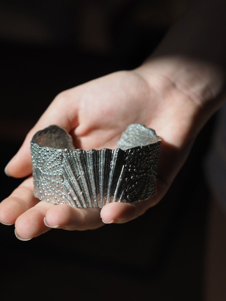 Sea inspired pewter cuff by Glover and Smith - Natalia Willmott
