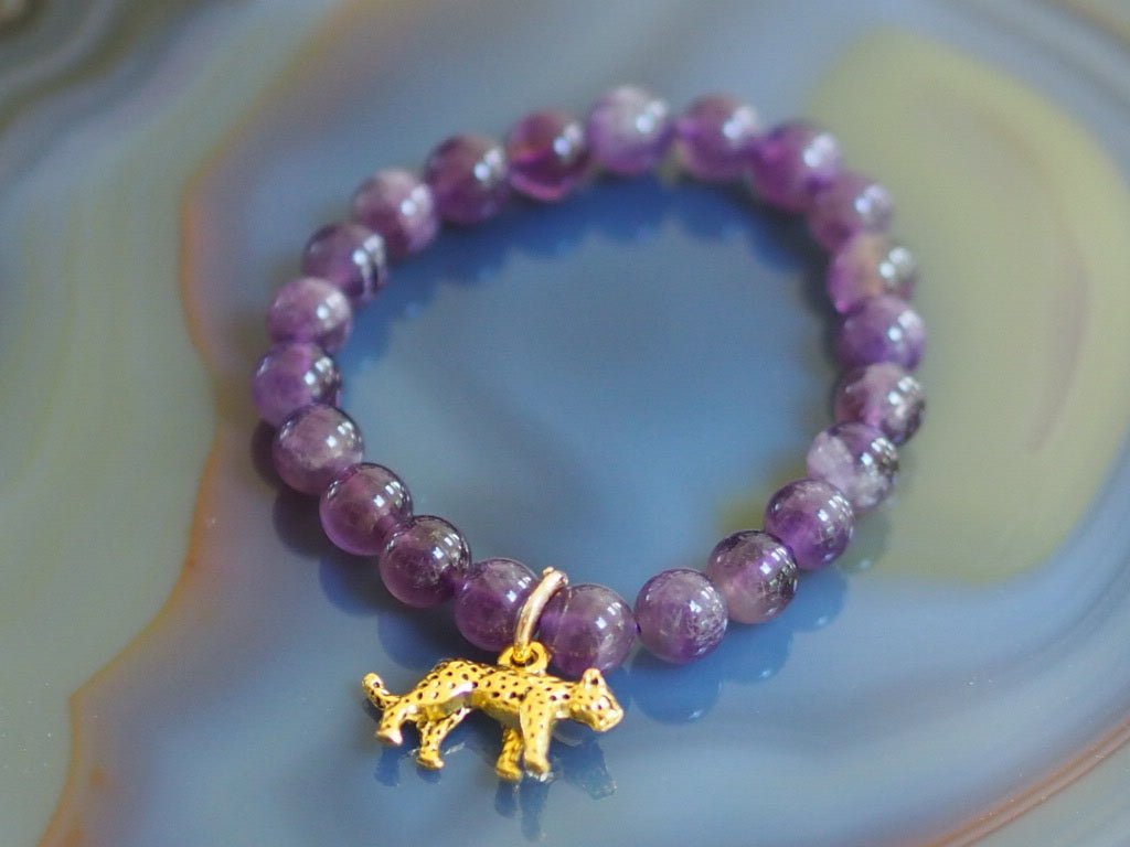 Semi precious elasticated leopard bracelet - Natalia Willmott