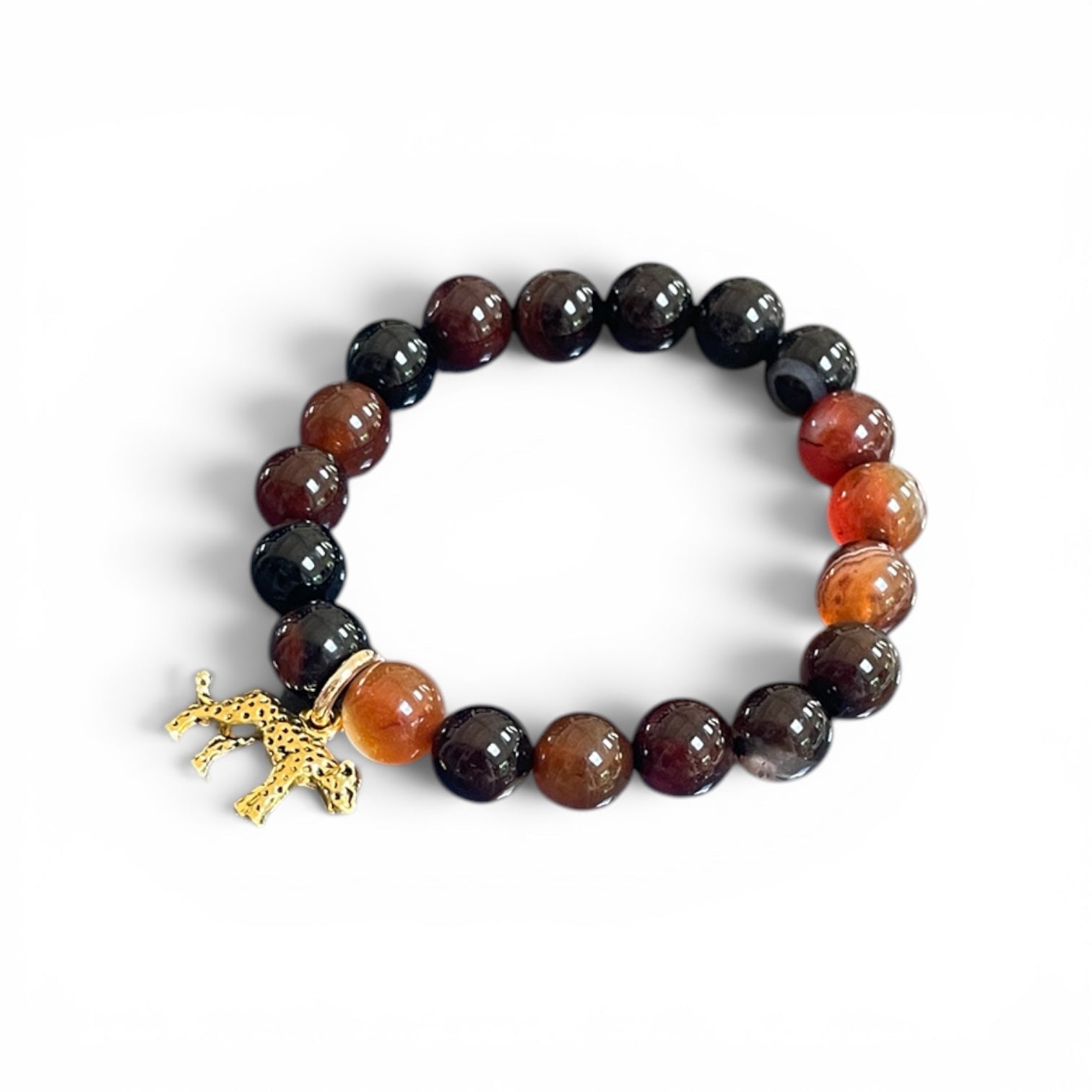 Semi precious elasticated leopard bracelet - Natalia Willmott