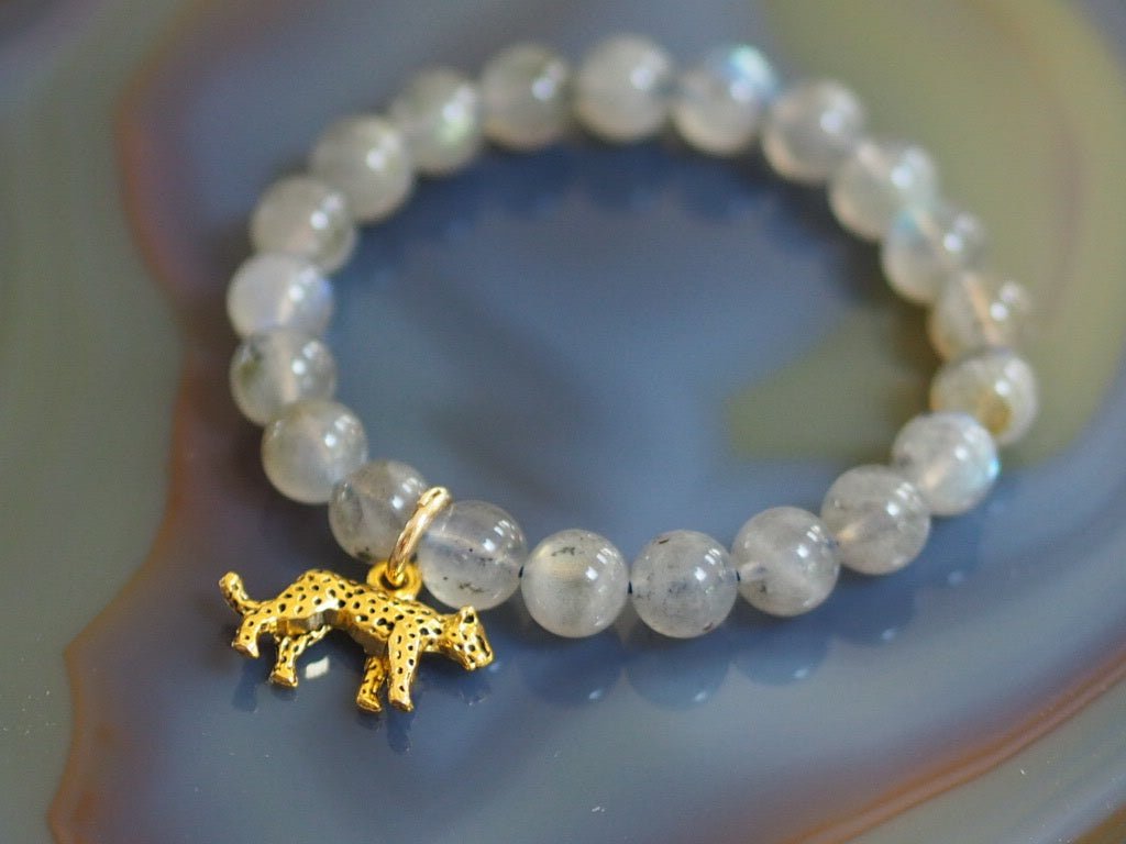 Semi precious elasticated leopard bracelet - Natalia Willmott