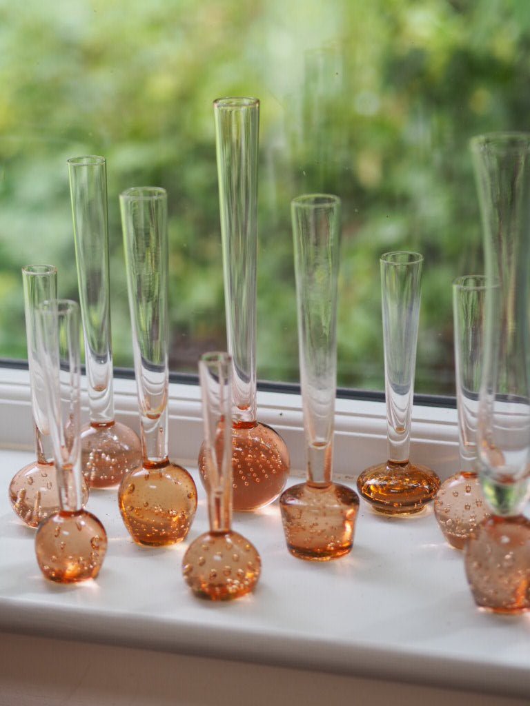 Set of 10 mid century bud glass vases - Natalia Willmott
