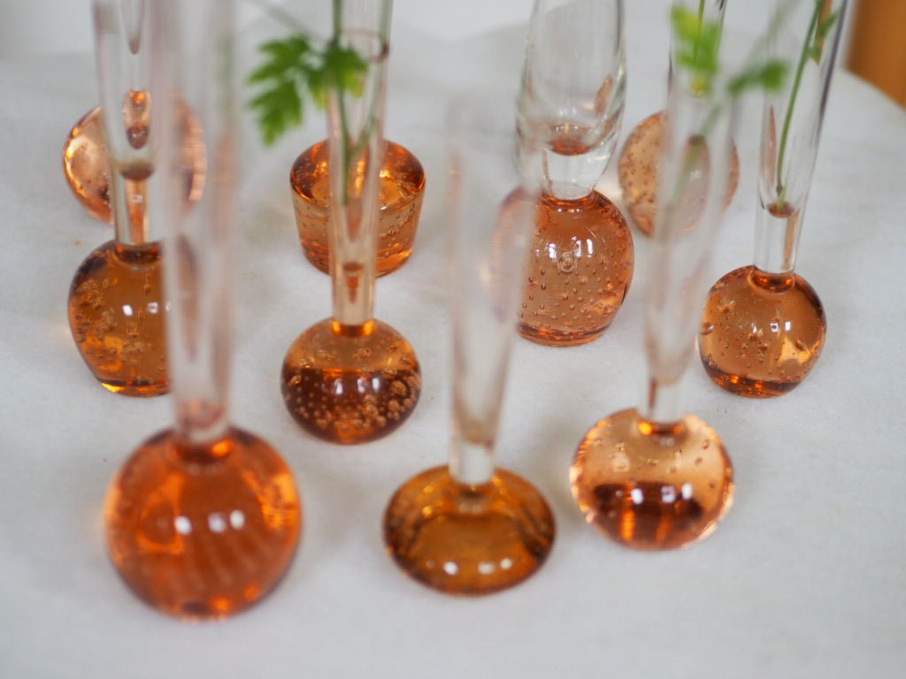 Set of 10 mid century bud glass vases - Natalia Willmott