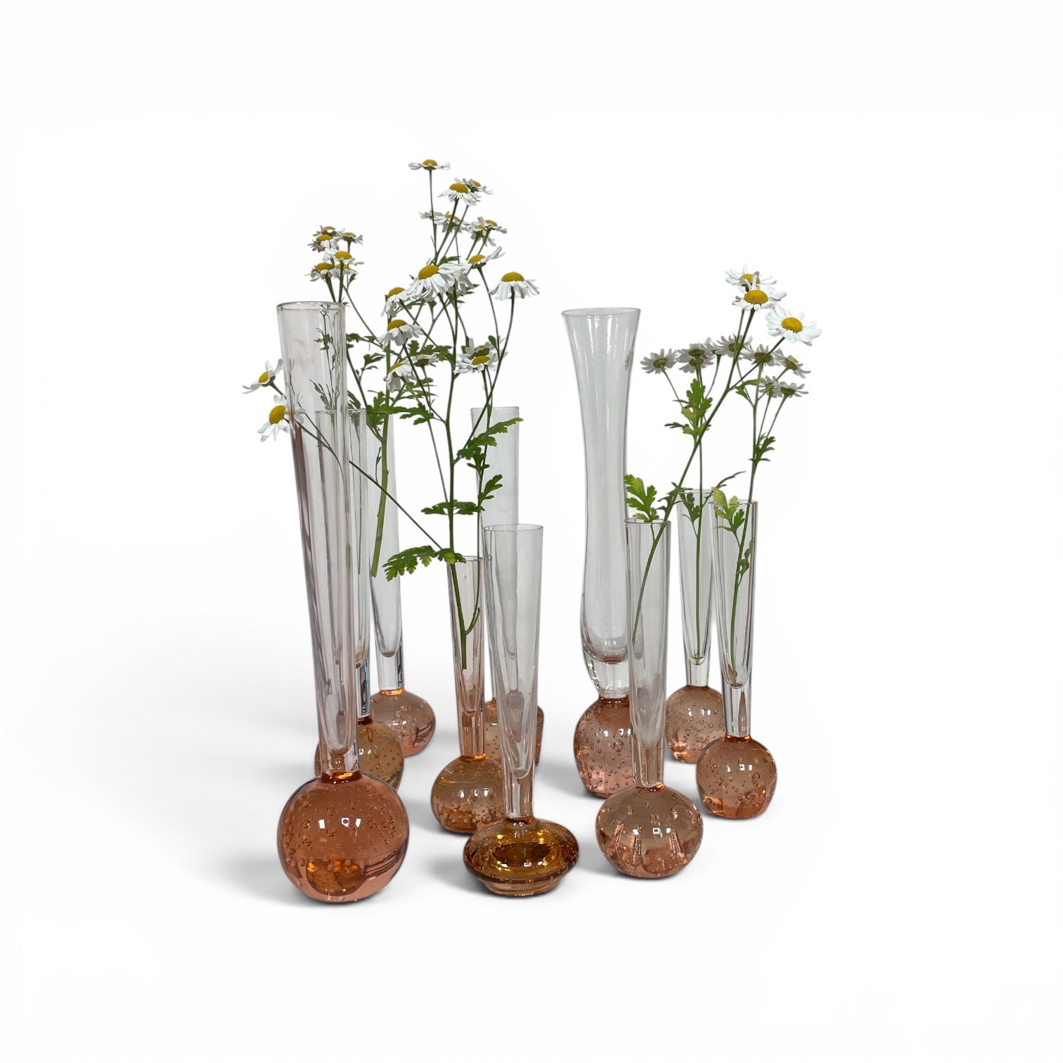 Set of 10 mid century bud glass vases - Natalia Willmott