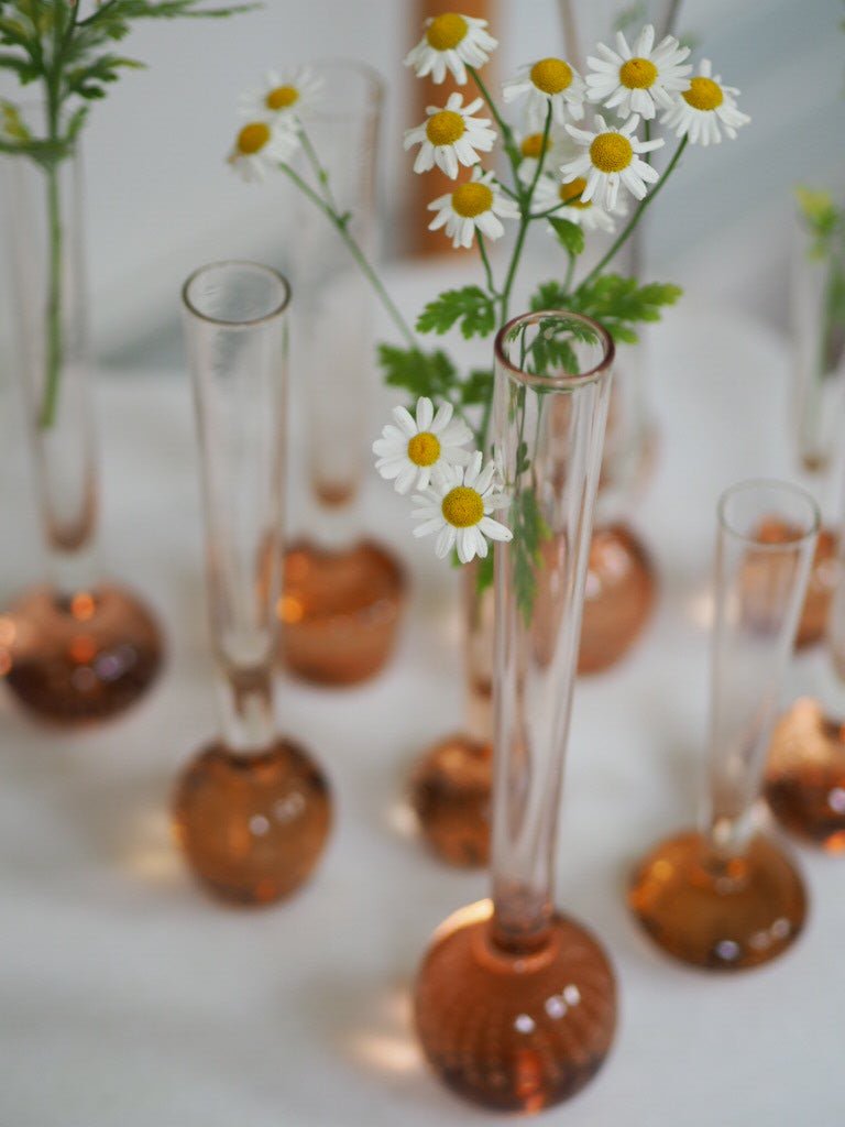 Set of 10 mid century bud glass vases - Natalia Willmott