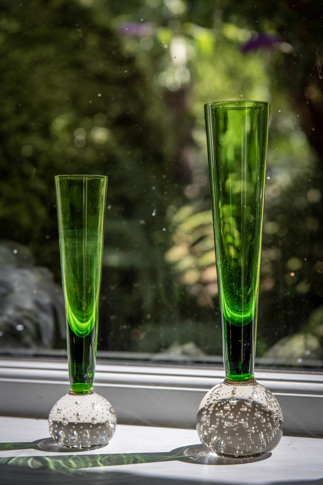 Set of 2 green mid-century bud vases - Natalia Willmott