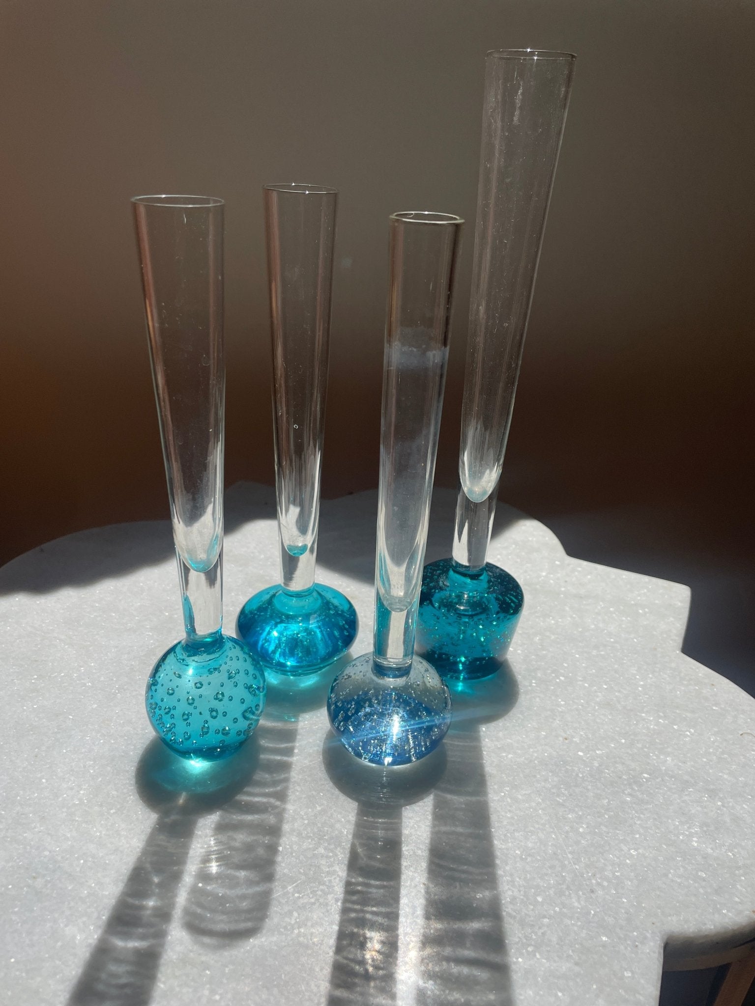 Set of 4 mid century bud glass vases - Natalia Willmott