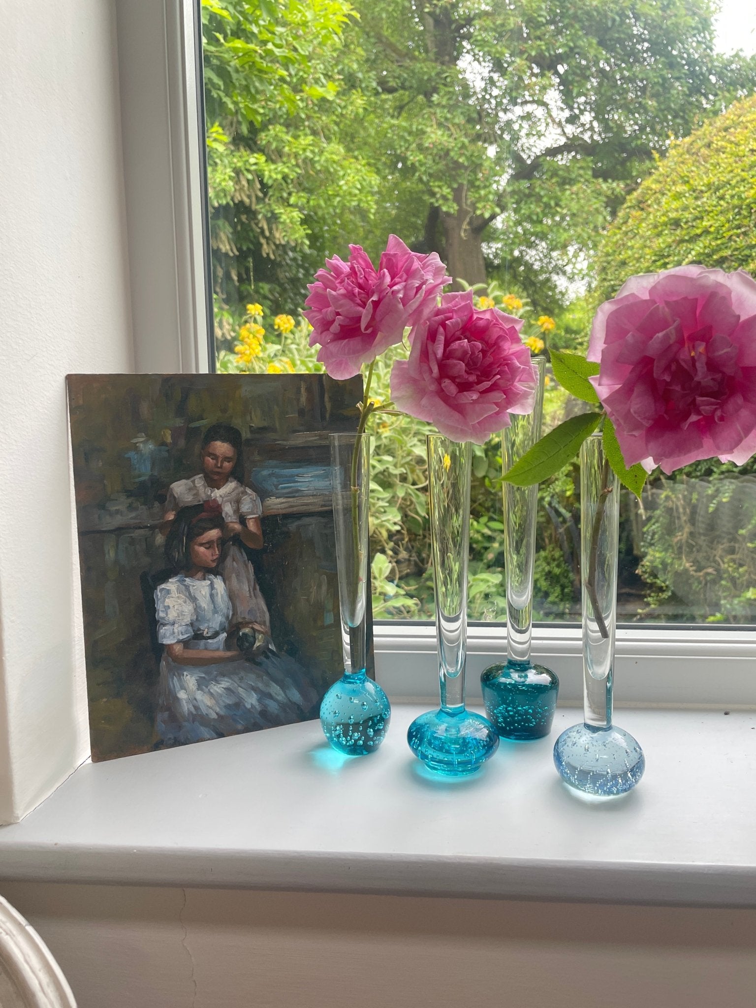 Set of 4 mid century bud glass vases - Natalia Willmott