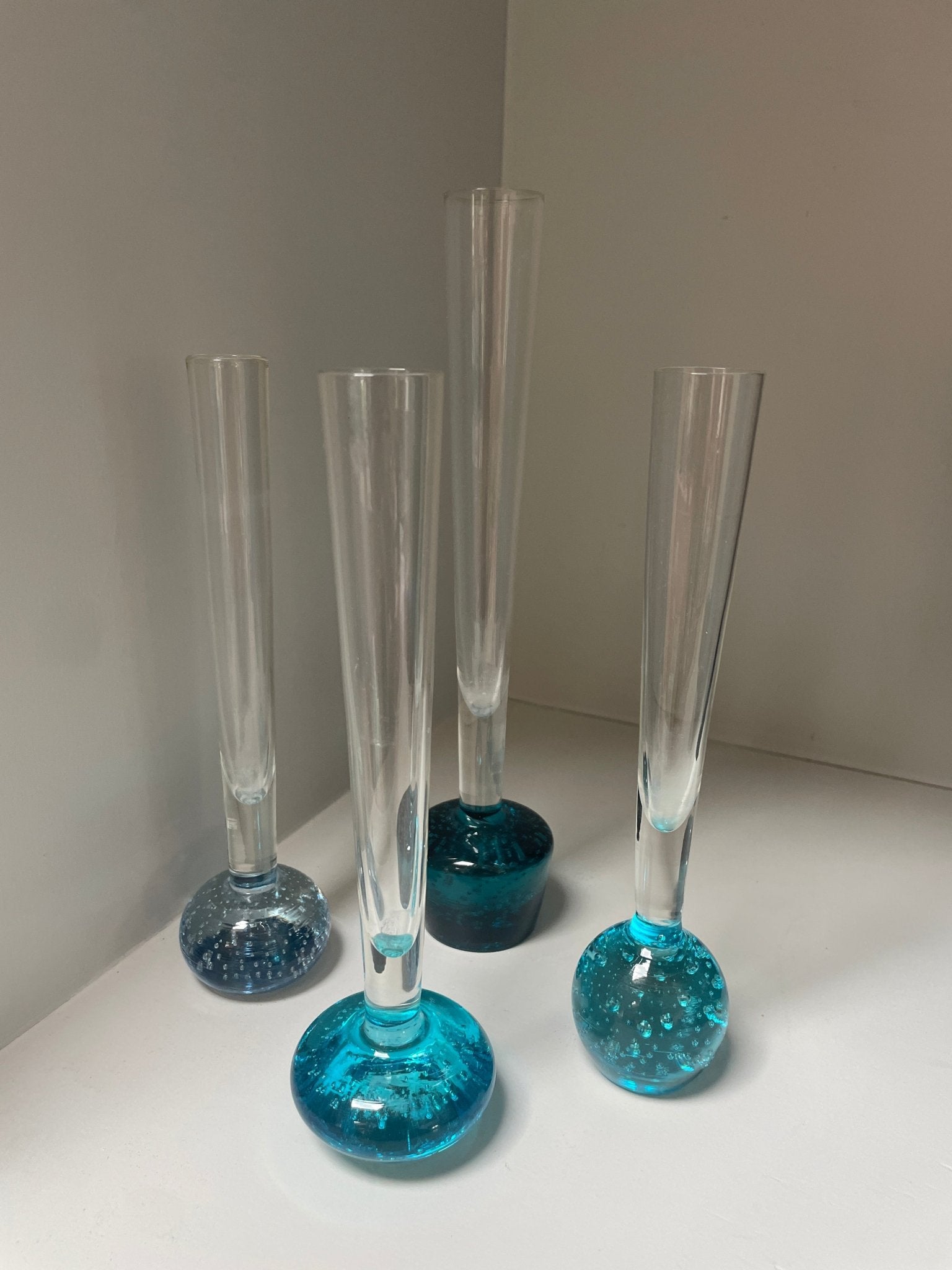 Set of 4 mid century bud glass vases - Natalia Willmott